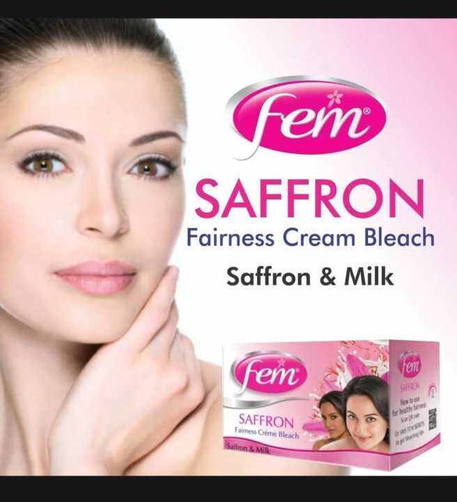 FEM FAIRNESS SAFFRON & MILK CREAM BLEACH 64g Lazada