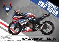 สติ๊กเกอร์ Honda CBR 500r - ลาย Racing II ปี 2016-2023