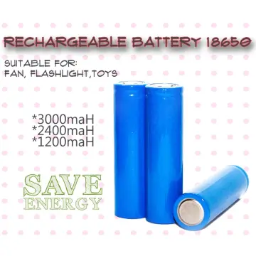 Rechargeable 18650 Battery/Bateri Boleh Cas 18650 [1200/2400/3000mAh] -  Flat Top & Button Top/3 Months Warranty