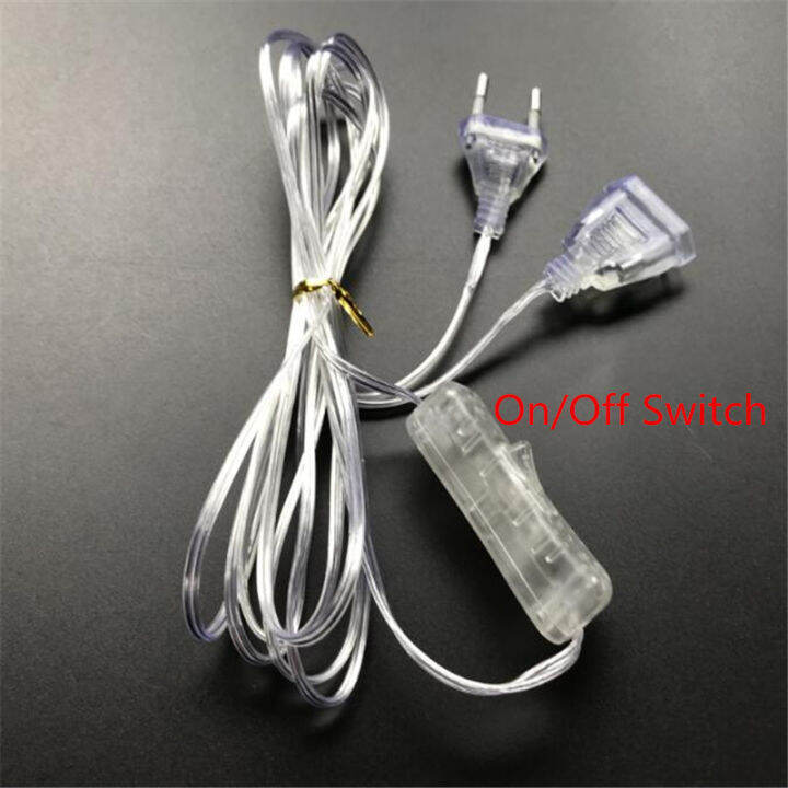 3M Extender Transparent Wire EU/US plug with on/off Switch for LED ...