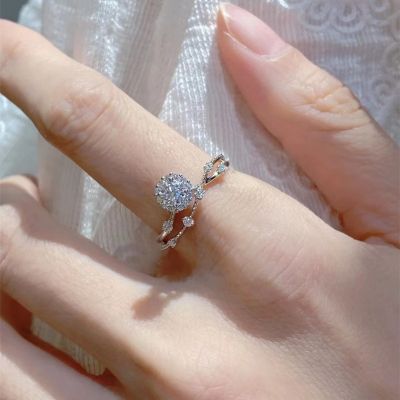 Elegant Moissanite Eternity Rings 0.5ct Carat Diamond Luxurious S925 Silver Wedding Jewelry GRA Certificate Drop Shipping