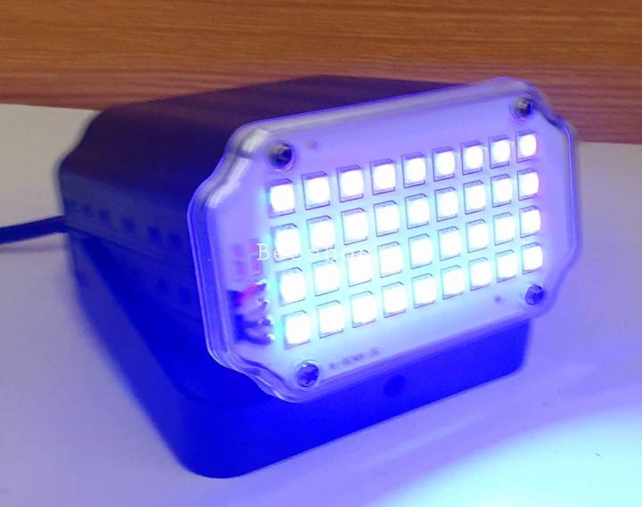 ไฟดิสโก้-led-mini-room-strobe-ขนาด-12w-24-rgb-led-sound-activate-ให้แสงสีเปลี่ยนสีได้ตามเสียงเพลง-ปรับความเร็วได้สูงต่ำได้-เหมาะสำหรับงานปาร์ตี้-dj-งานที่ใช้แสง-สี-เสียง