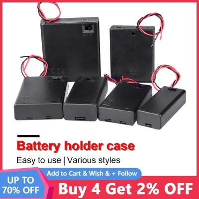 18650 DIY Battery Holder Storage Case Box With Cover On/Off Switch 9V PP3 Battery Wire Leads Container AA AAA 3.7V Battery Box