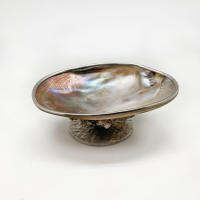 (House of Shell) 1 pcs. จาหอยกาบม่วงฐานปะการัง - violet shell plate coral stand