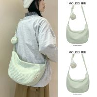 Summer large-capacity commuter dumpling bag women 2023 new trendy casual sports all-match canvas bag Messenger waist bag 【QYUE】