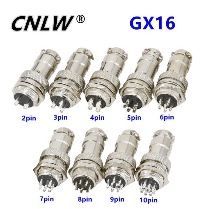 5 Sets GX16 Nut TYPE Male Female Electrical Connector 2/3/4/5/6/7/8/9
