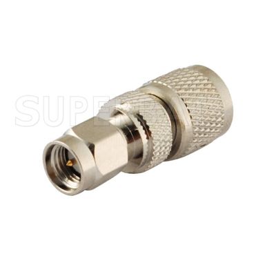 Superbat 5pcs Mini-UHF to SMA Adapter Mini-UHF Plug to SMA Male Straight RF Coaxial Connector Electrical Connectors