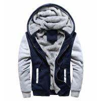 ใหม่แฟชั่น Patchwork ผู้ชาย Hoodie ฤดูหนาวหนาแขนยาวเสื้อชาย Casual Hooded Cardigan แจ็คเก็ต Warm Zipper Coat