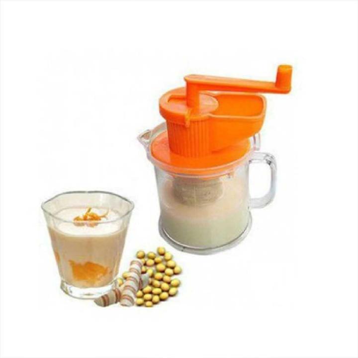 เครื่องทำน้ำเต้าหู้-บดอาหาร-แบบหมุนมือ-an-ming-dj9001-สีส้ม