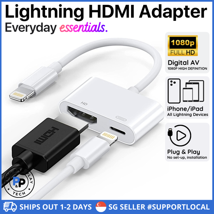 [1080P FULL HD[ Lightning to HDMI Adapter iPhone 11/12/13/14 Plus Pro