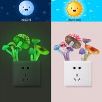 Colorful Mushroom Luminous Stickers Switch Stickers Room Decoration Self-adhesive Wall Stickers Childrens Room Decoration Wall Stickers Decals