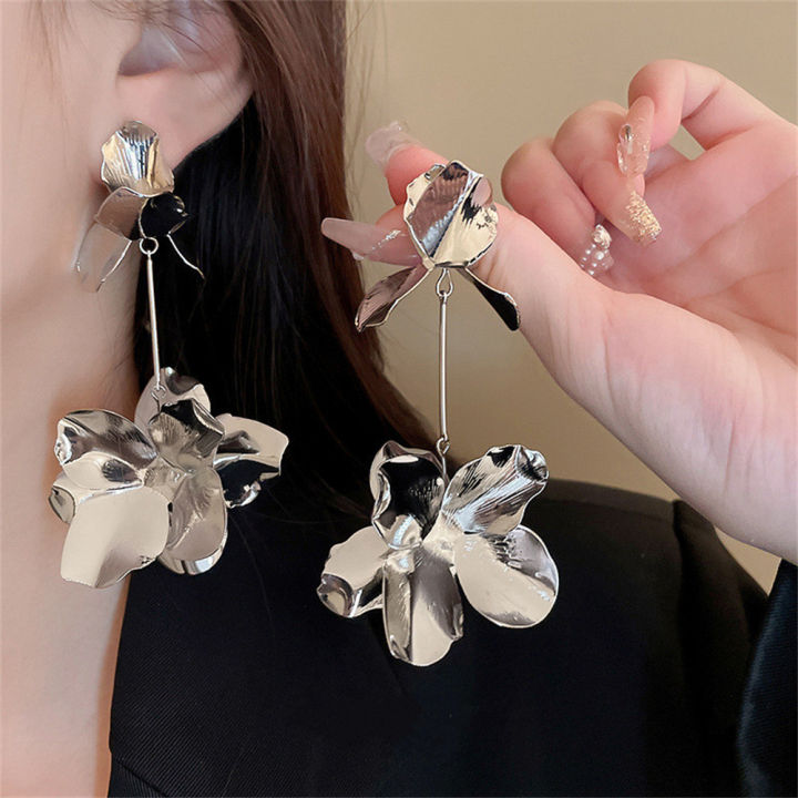 big-ear-jewelry-korean-dangle-earrings-flower-dangle-earrings-geometric-dangle-earrings-exaggerated-dangle-earrings