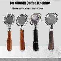 GAGGIA ตัวกรองแบบไม่มีก้นลึก58มม. ด้ามไม้ทึบพอร์ตอเนกประสงค์สำหรับเครื่องมือบาริสต้าเครื่องชงกาแฟคลาสสิก