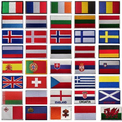 European Countries Flag Patch Embroidery Patches Slovakia Switzerland France Belgium Greece Netherlands Poland Denmark Flag Replacement Parts