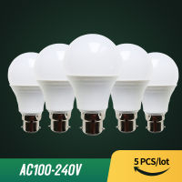 5ชิ้นล็อตหลอดไฟ LED B22 โคมไฟ6W 9W 12W 15W 18W 21W LED Light โคมไฟ AC 110V 220V 230V 240V ระเบิดเย็นอบอุ่นสีขาว