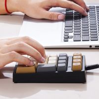 ℡❃■ 21-key Mini Mechanical Keyboard Green Axis Laptop External Keypad Financial Accounting Cash Register USB Keyboard Numpad