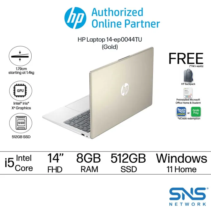 HP Laptop 14-ep0044TU / 14-ep0045TU 14'' FHD (i5-1335U, 512GB, 8GB, Intel®  Iris®