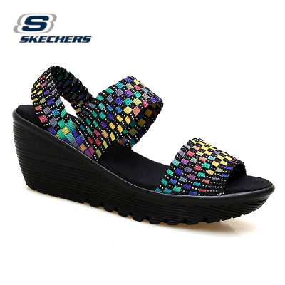 2023Skechers Sketchers Womens Sandals Online Exclusive Cali Beverlee Sandals -119571-BLK-Air Cooled Goga Pads, Dual Density Outsole, Ultra Pillar Technology, Ortholite, Ultra Go