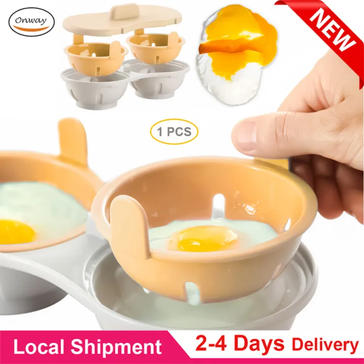 Onway Microwave Egg Poacher,Silicone Double Egg Poaching Cups,Perfect ...