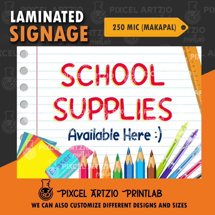 School Supplies For Sale Laminated Signages for SariSari Store