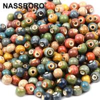 6mm 8mm 10mm Fashion Ceramic Beads 2.5mm Big Hole Diy Handmade Loose Round Porcelain Beads For Jewelry Making DIY accessories and others