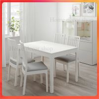 Dining table  ชุดโต๊ะอาหาร โต๊ะกินข้าว เก้าอี้ 4 ตัว โต๊ะปรับขยายได้ ขนาด 120/180x80 ซม.