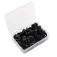 100pcs Drawing Bulletin Office School Photo Wall Thumb Tacks Black Cork Board Push Pin Classroom Reusable Home Calendar For Maps Clips Pins Tacks