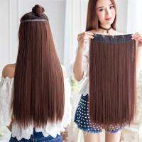 ⊙☋♣ 50cm 60cm 70cm Natural Straight Wig Extension 4 Colors with Clips