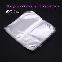 200 Pcs 6X6 inch Waterproof POF Heat Shrink Wrap Bags for Soaps Bath Bombs and DIY Crafts (Transparent)