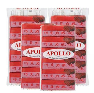 APOLLO เวเฟอร์เคลือบช็อกโกแลตห่อสีแดง 1 แพ็ค 48 ชิ้น