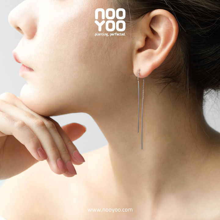 nooyoo-ต่างหูสำหรับผิวแพ้ง่าย-parallels-wired-surgical-steel