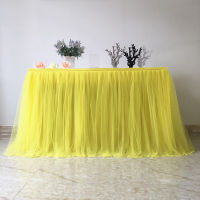 Yellow Tulle Table Skirt DIY Tutu Tableware Skirts Wedding Birthday Decoration Baby Shower Favors Party Home Textile Table Cloth