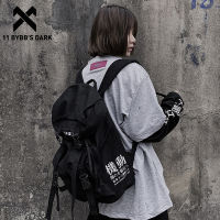 11 BYBBS DARK Hip Hop Backpack Men Women Canvas Ribbon Streetwear School Bag Multifunction Travel Bags Harajuku Backpacks