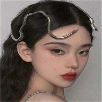 Westwood Vivian sheep and sheep with the same style small snake headband necklace necklace headdress Asian hot girl hair accessories exaggerated personality silver long snake headband