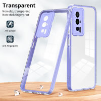 QVIZZ เคสใสกรอบ3 In 1สำหรับ Xiaomi Poco F5 Pro Redmi K60 Pro เคส23013PC75G ซิลิโคนเนื้อนิ่มโปร่งใสหรูเคสแข็งป้องกันเต็มรูปแบบเกราะป้องกันเลนส์กล้องฝาครอบกันกระแทก