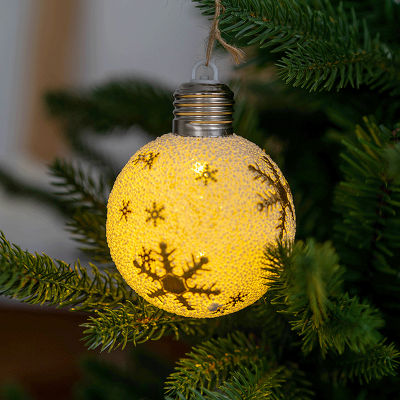 ลูกบอล LED คริสต์มาส1ชิ้น,หลอดไฟฉายภาพต้นคริสต์มาสไฟลูกบอลของเล่นเป่าลมบรรยากาศกลางแจ้งจี้คริสต์มาสสัตว์เลี้ยง