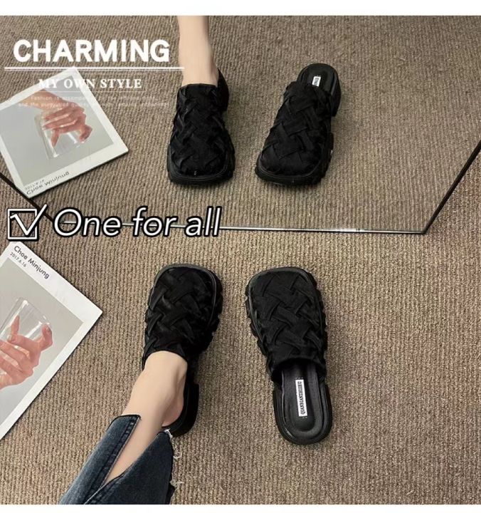 พร้อมส่ง-พร้อมส่งจากไทย-tx326-รองเท้าแตะแฟชั่น-ส้นเหลี่ยม-ผ้าซาติน-แพลตฟอร์ม-สลิปออน-รองเท้าผู้หญิง-รุ่นใหม่-เวอร์ชั่นเกาหลี-3สี