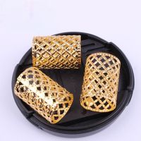 [HOT] 5-100Pcs Golden Hair Braid Dreadlock Beads Hair Clips Cuffs Rings Silver Opening Jewelry Styling Accessories Hairdress Braiders