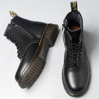 Dr.Martens รองเท้าหนังลูกวัวรองเท้าบูท Martin ซิปข้างผู้ชาย,รองเท้าคู่รองเท้าบูทใส่ทั้งชายหญิงรองเท้าบูทขนาดบวก