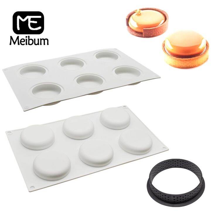 meibum-6-cavity-combination-cake-silicone-mould-tart-ring-mold-pastry-bakeware-mousse-dessert-decorating-tray-baking-tools