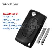 Flip Remote Car Key Fob For Peugeot Expert Citroen Dispatch 2019 2010 2011 2012 2013 2014 2015 2016 ID46 VA2 0523 Model 433Hhz