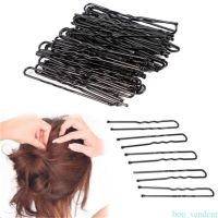 50pcs Black Simple U Shape Hair Clip Fixed Hair Wavy Hairpin for Women Girls Makeup Washing Face Bangs Ponytail Bun Hairgrip