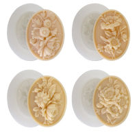 Soap Baking Hand Oval Diffuser Stone DIY Car Ornament Embossed Flower Mousse