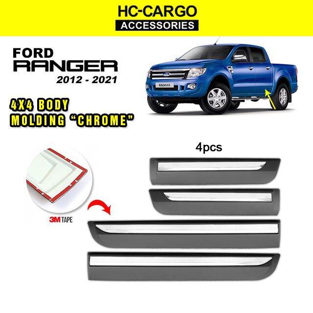 Ford Ranger 2012 2021 4x4 Side Doors Cladding Molding Trim Guard Body