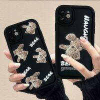 เคสสำหรับ IPhone 15 14 13 12 11 Pro Max X XR Xs Max 8 7 6S Plus SE 2020ฝาหลังโทรศัพท์หมีน้อยน่ารักน่ารักนิ่ม TPU ซิลิโคนกันกระแทก