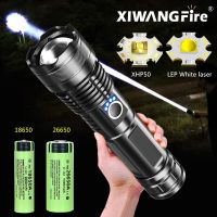 LEP Flashlights High Lumens Super Bright Xhp50 Tactical Handheld Flash Light Zoomable USB Rechargeable 18650 Emergency Lantern