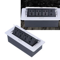 Floor Electrical Socket Flame Retardant PC 3 Hole Embedded Floors Electrical Outlet with Computer Telephone Interface for Office Desk for Residence