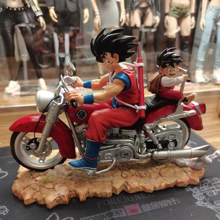 zzooi-15cm-dragon-ball-action-figure-gk-motorcycle-son-goku-and-son-gohan-figure-pvc-haulage-motor-father-and-son-collection-model-toy