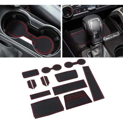For Ford Bronco 2021 2022 4 Door Anti Dust Cup Holder Insert Center Console Shifter Liner Trim Door Packet Mats 13PCS