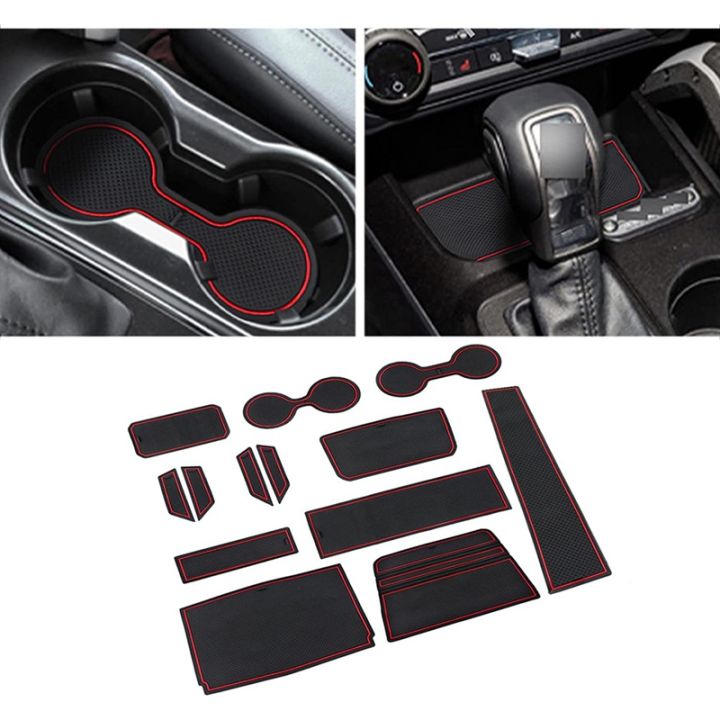 for-ford-bronco-2021-2022-4-door-anti-dust-cup-holder-insert-center-console-shifter-liner-trim-door-packet-mats-13pcs